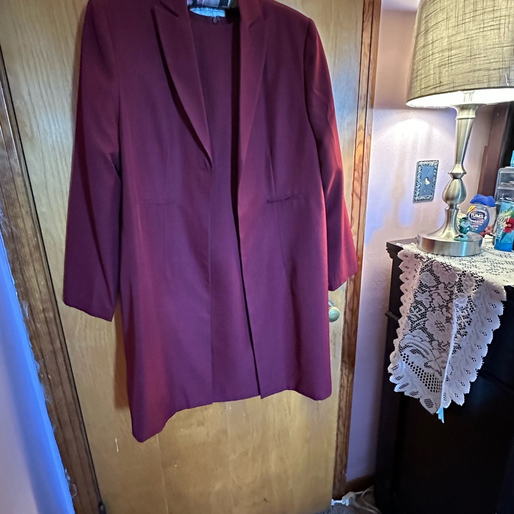 Larry Levine Deep Red Blazer Jacket